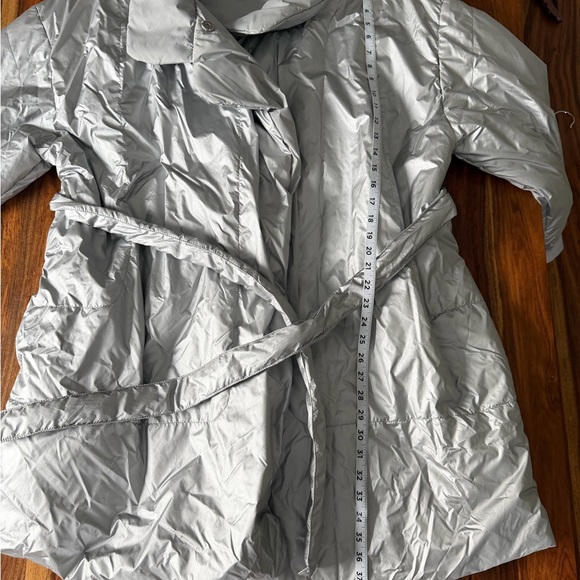 Norma Kamali NK Trench Coat – Silver – Size XL/XG NWT - Picture 9 of 11